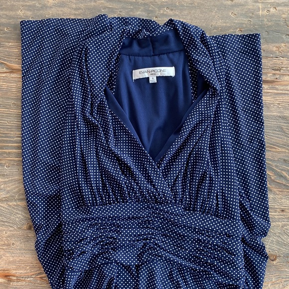 EUC EVAN PICONE DRESS RACERBACK POLKA DOT NAVY WHITE - Picture 5 of 10